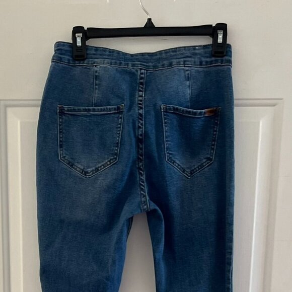 Rock&Roll Denim Cowgirl Bargain Button Bell Bottom Wide Leg Jeans Sz 28+32 - Picture 4 of 9